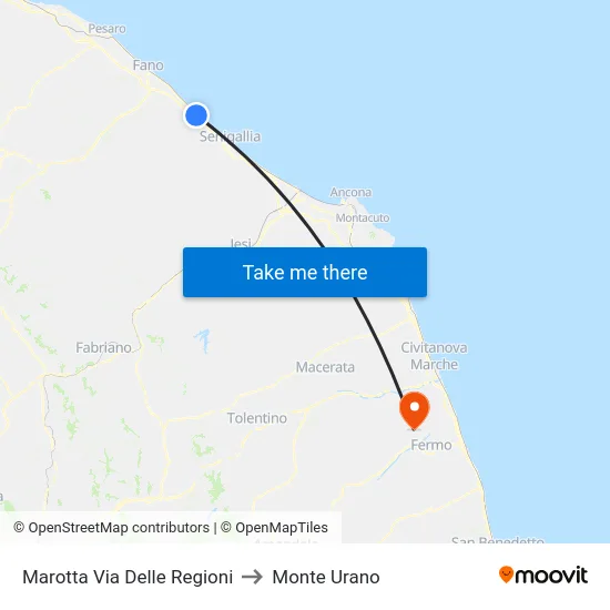 Marotta Via Delle Regioni to Monte Urano map