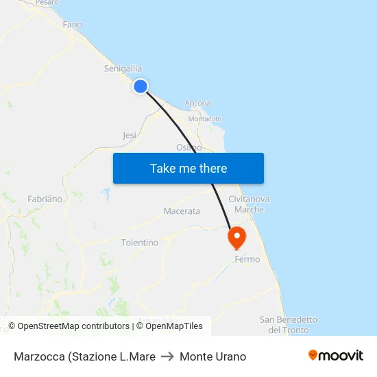 Marzocca (Stazione L.Mare to Monte Urano map