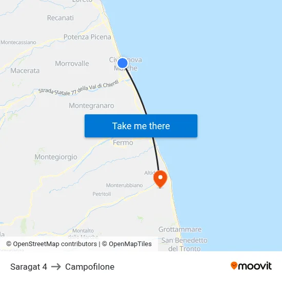 Saragat 4 to Campofilone map