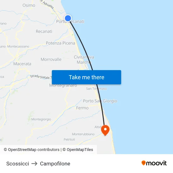 Scossicci to Campofilone map
