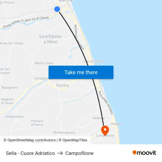 Sella - Adriatic Heart to Campofilone map