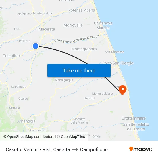 Casette Verdini - Casetta Restaurant to Campofilone map