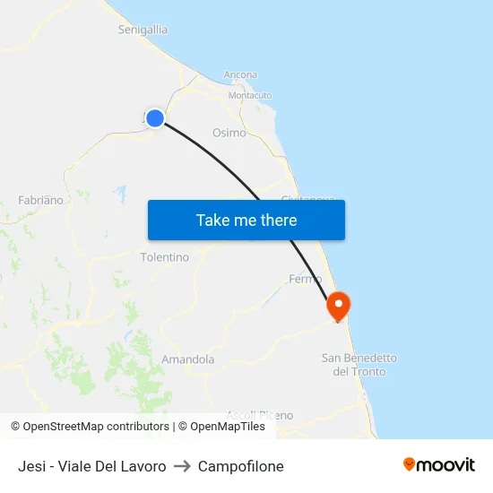 Jesi - Work Avenue to Campofilone map