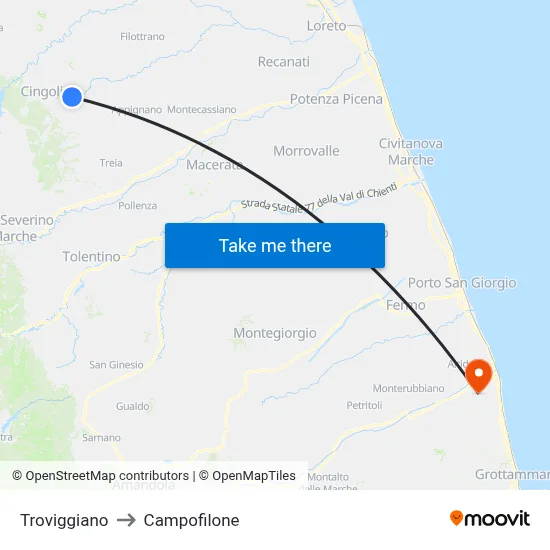Troviggiano to Campofilone map