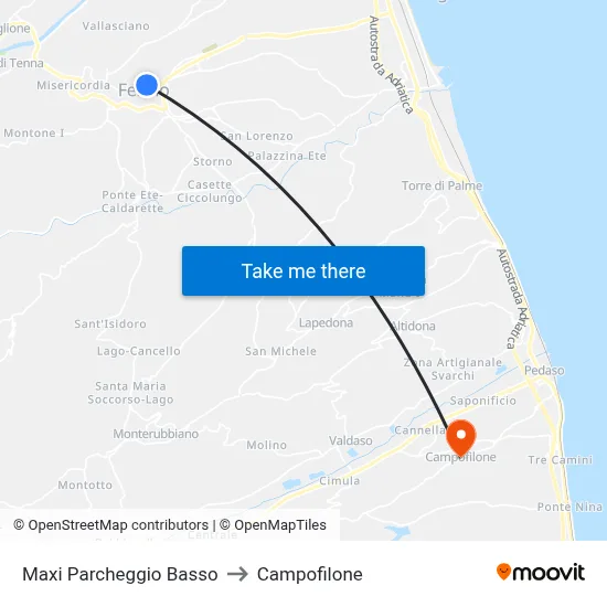Maxi Parcheggio Basso to Campofilone map
