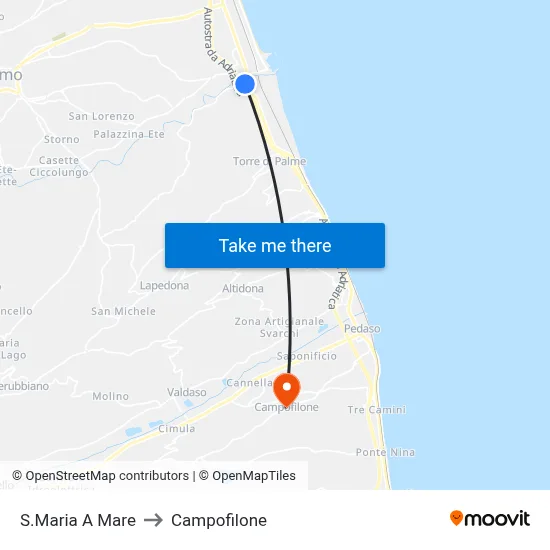 Santa Maria A Mare to Campofilone map