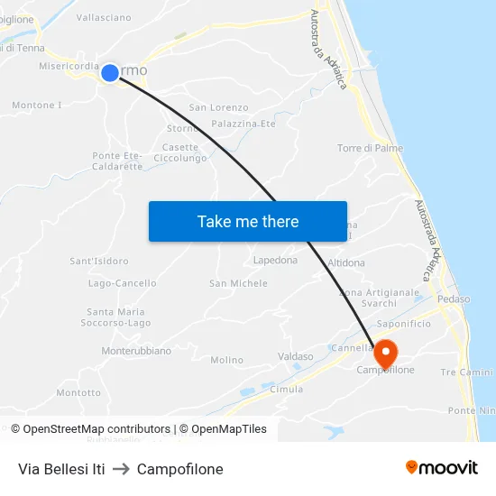 Bellesi Street ITI to Campofilone map