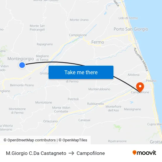 M.Giorgio C.Da Castagneto to Campofilone map