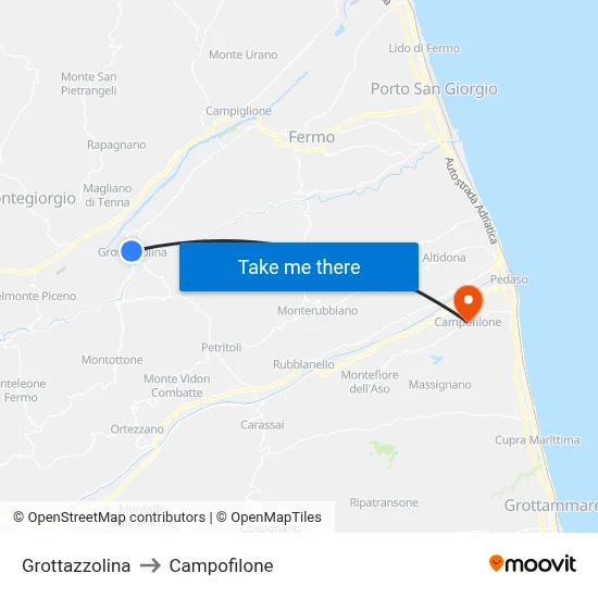 Grottazzolina to Campofilone map