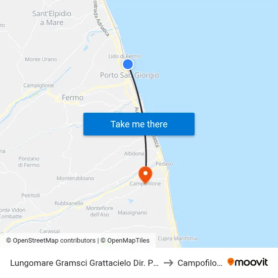 Gramsci Waterfront Skyscraper Port Direction to Campofilone map