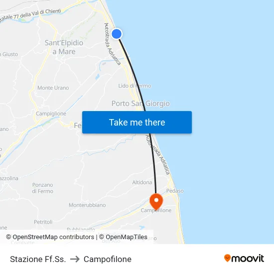 Railway Station to Campofilone map