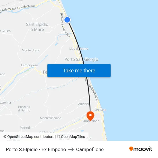 Porto Sant'Elpidio - Former Emporium to Campofilone map