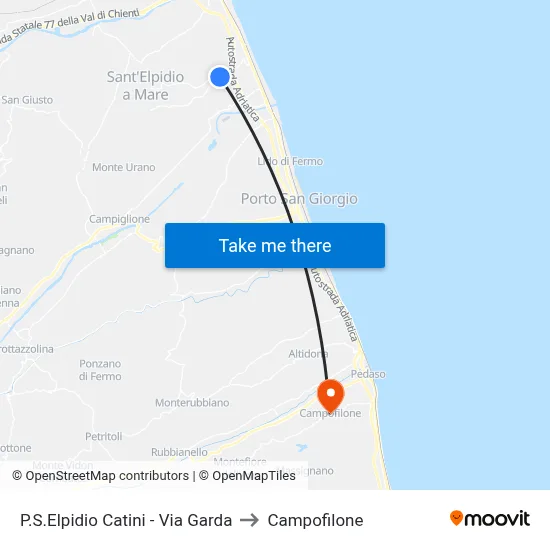 P.S.Elpidio Catini - Via Garda to Campofilone map