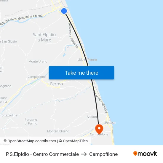 Porto Sant'Elpidio - Shopping Center to Campofilone map