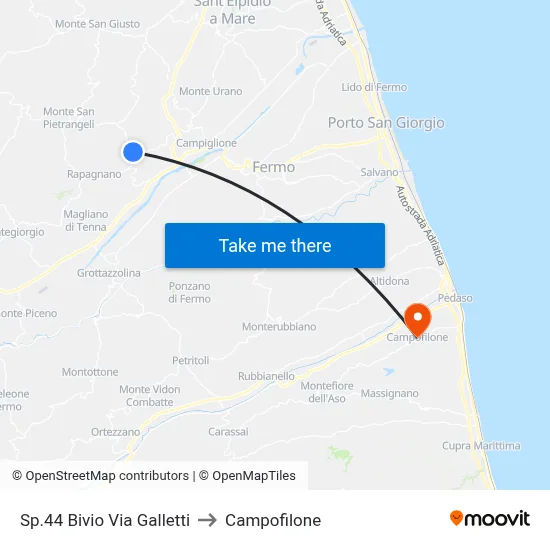 SP 44 Junction Galletti Street to Campofilone map