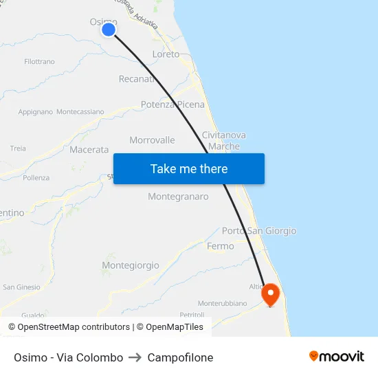Osimo - Colombo Street to Campofilone map