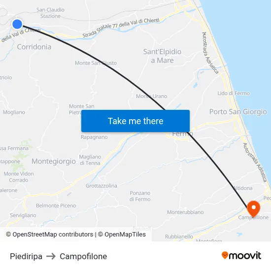 Piediripa to Campofilone map