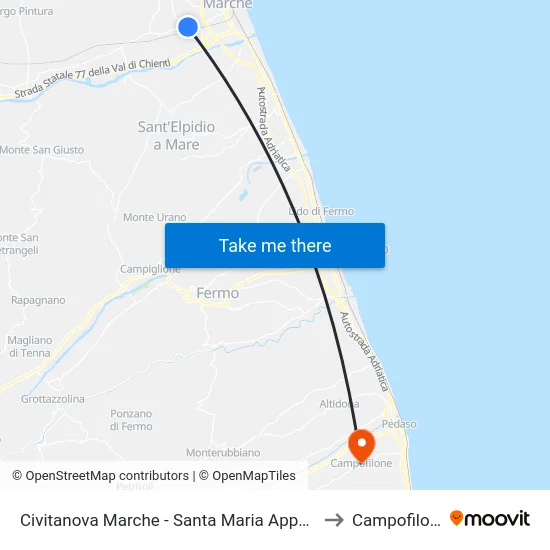 Civitanova Marche - Santa Maria Apparent to Campofilone map