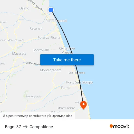 Beach 37 to Campofilone map