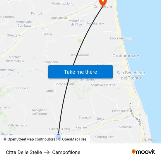 City of Stars to Campofilone map