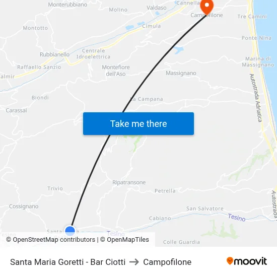 Santa Maria Goretti - Bar Ciotti to Campofilone map