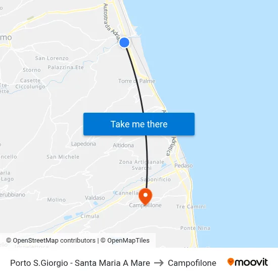 Porto San Giorgio - Santa Maria A Mare to Campofilone map