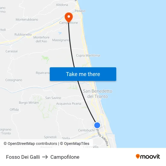 Fosso Dei Galli to Campofilone map