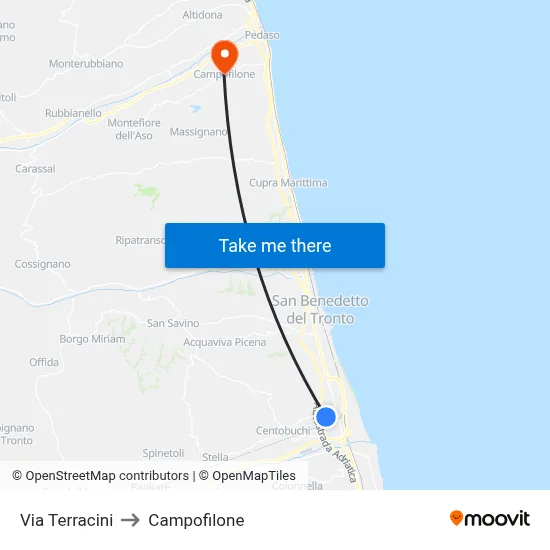 Terracini Street to Campofilone map