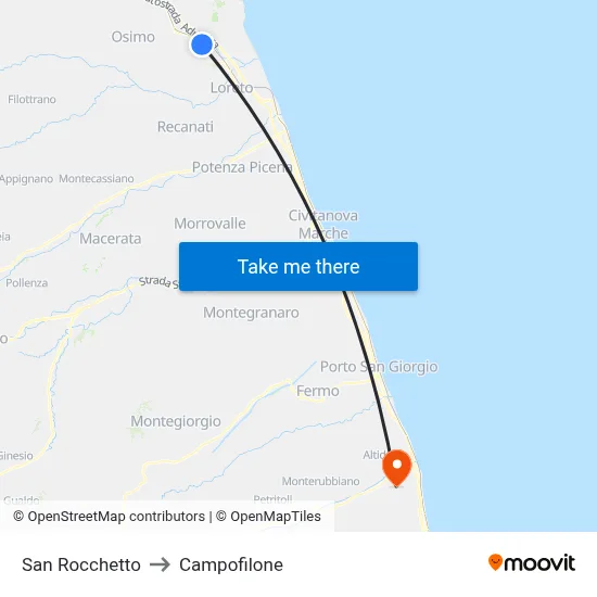 San Rocchetto to Campofilone map
