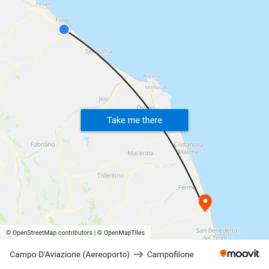 Airfield (Airport) to Campofilone map