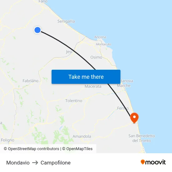 Mondavio to Campofilone map