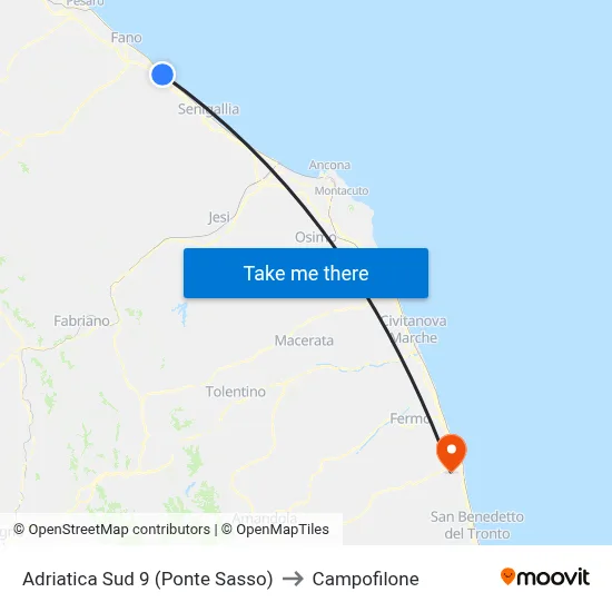 South Adriatic 9 (Ponte Sasso) to Campofilone map