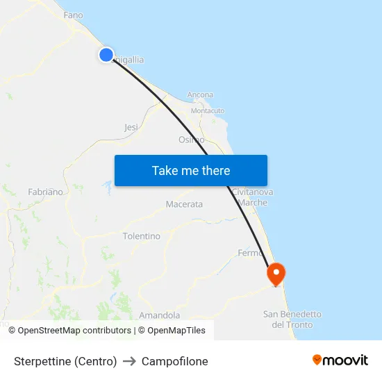 Sterpettine (Centro) to Campofilone map
