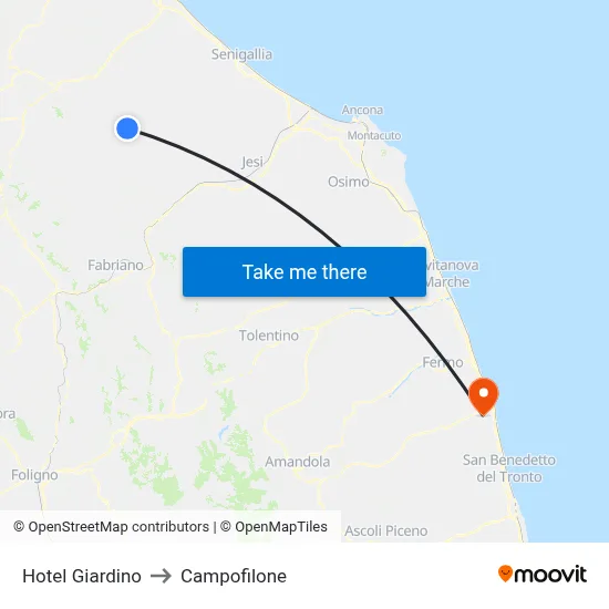 Giardino Hotel to Campofilone map