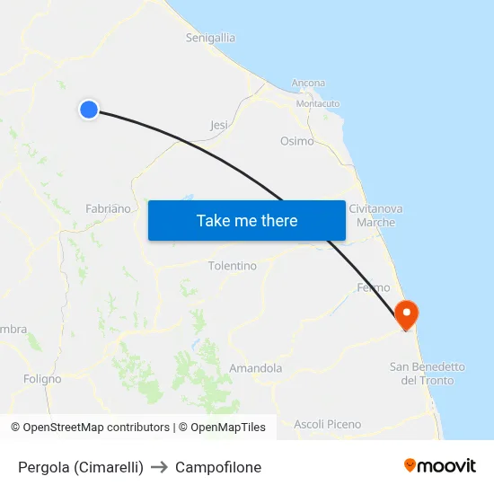 Pergola (Cimarelli) to Campofilone map