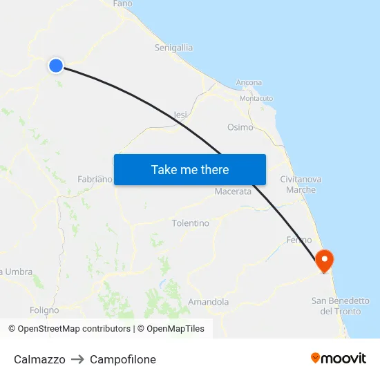 Calmazzo to Campofilone map