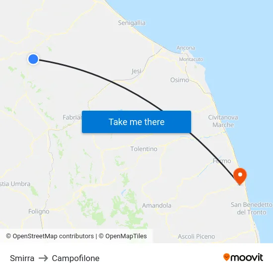 Smirra to Campofilone map