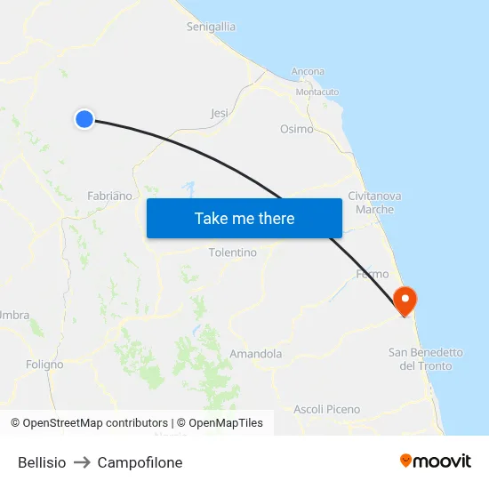 Bellisio to Campofilone map