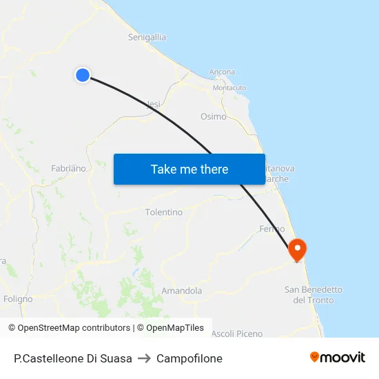 P.Castelleone Di Suasa to Campofilone map