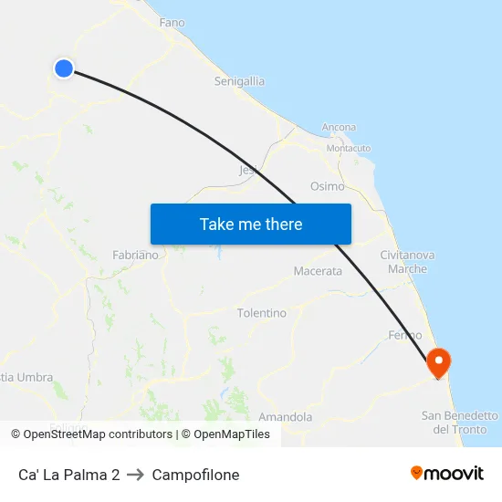 Ca' La Palma 2 to Campofilone map