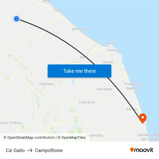 Ca' Gallo to Campofilone map