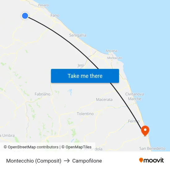 Montecchio (Composit) to Campofilone map