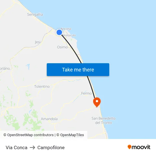 Conca Street to Campofilone map