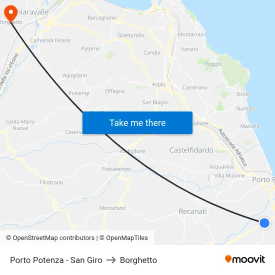 Porto Potenza - San Giro to Borghetto map