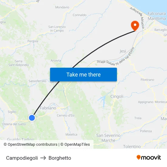 Campodiegoli to Borghetto map