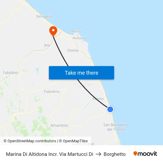 Marina Di Altidona Intersection Via Martucci to Borghetto map