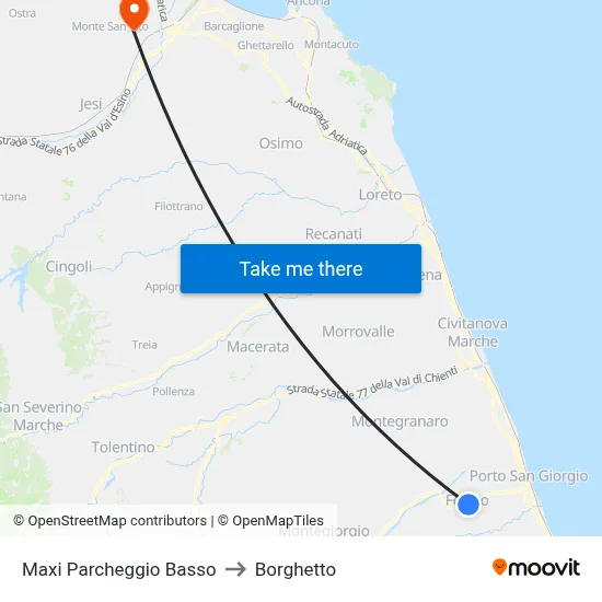 Lower Maximum Parking to Borghetto map