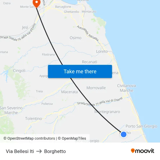 Bellesi Street ITI to Borghetto map