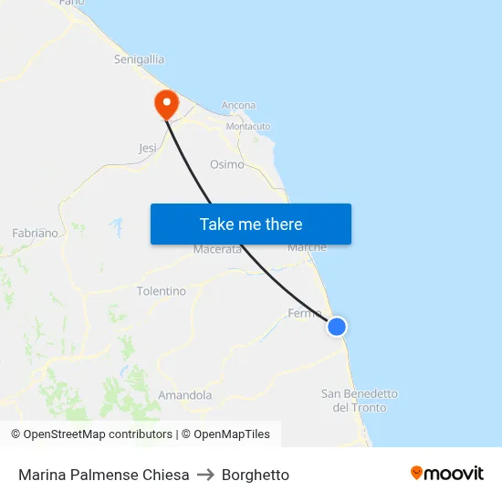 Marina Palmense Church to Borghetto map