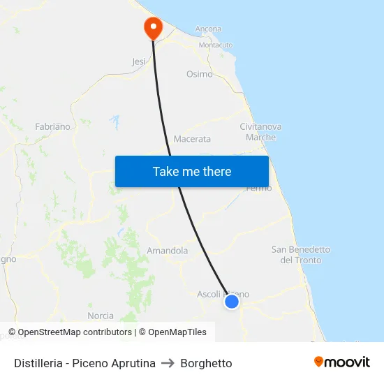 Distillery - Piceno Aprutina to Borghetto map